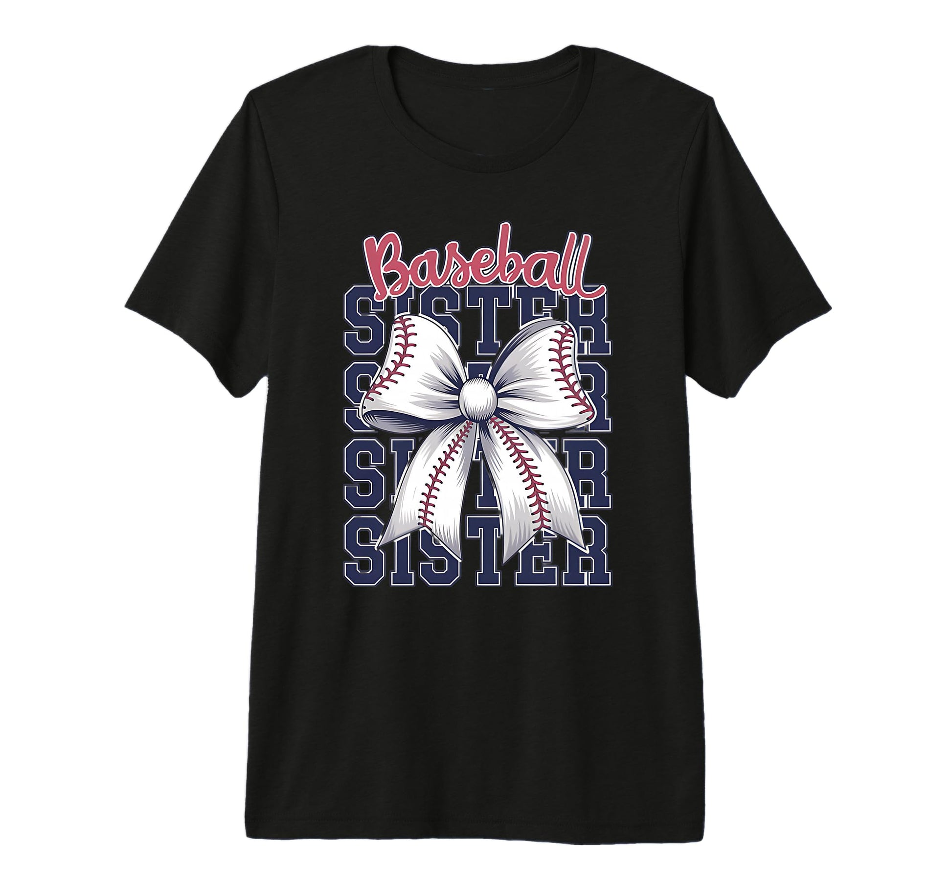 Baseball Sister Coquette Bow Tri Blend T-Shirt - Minimalist Print Unisex - T-Shirt, Sweatshirt, Hoodie