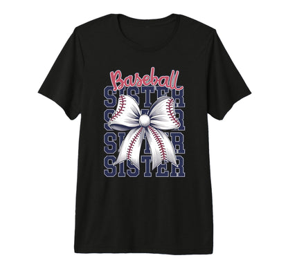 Baseball Sister Coquette Bow Tri Blend T-Shirt - Minimalist Print Unisex - T-Shirt, Sweatshirt, Hoodie