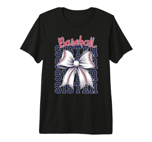 Baseball Sister Coquette Bow Tri Blend T-Shirt - Minimalist Print Unisex - T-Shirt, Sweatshirt, Hoodie