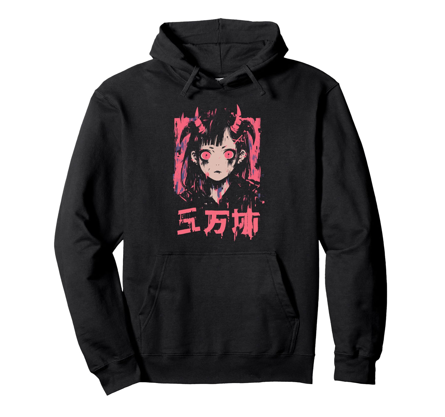Goth Grunge Demon Anime Waifu Horror Hoodie - Custom Art Print Men Women - T-Shirt, Sweatshirt, Hoodie