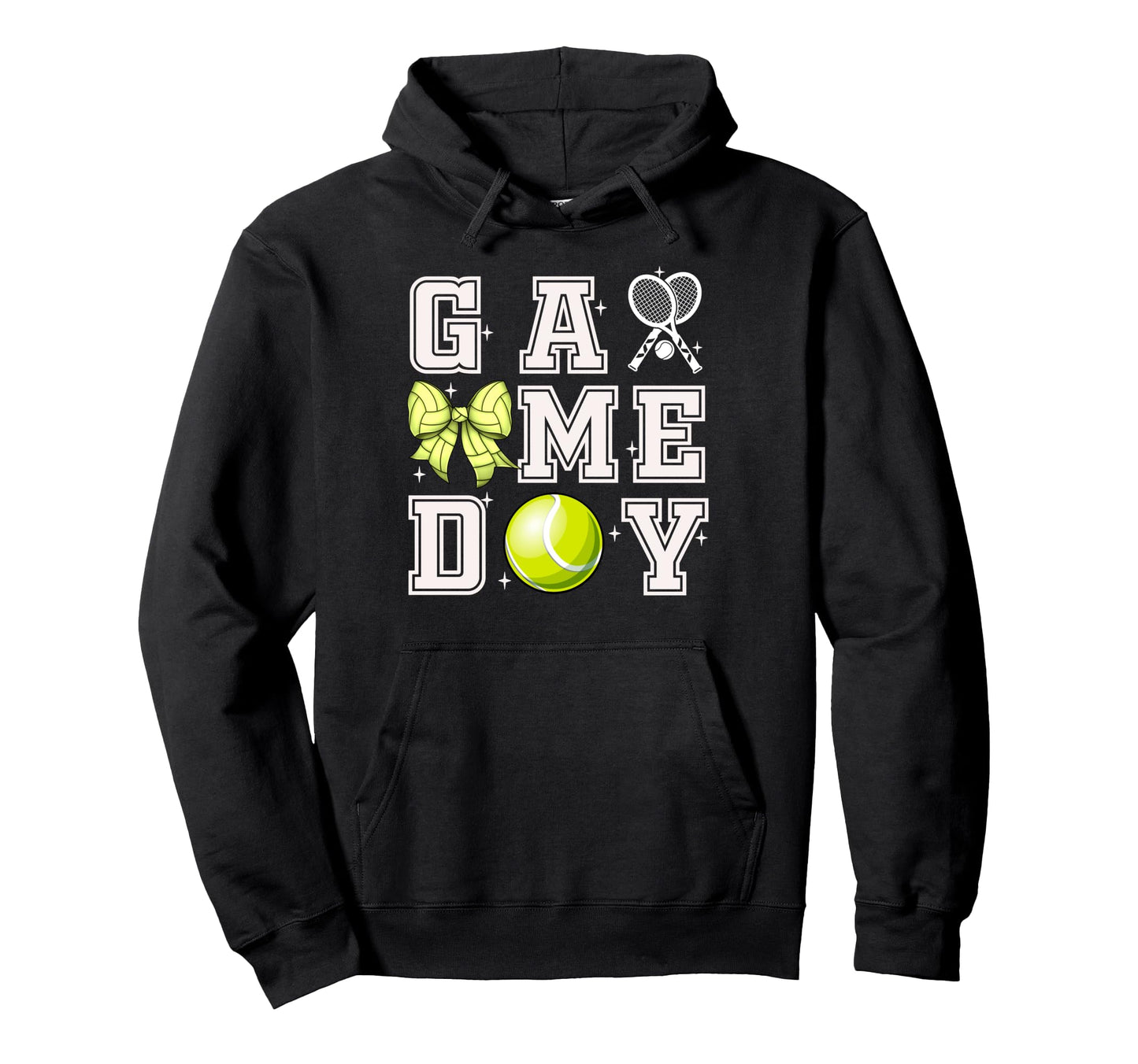 Tennis Coquette Bow Gameday Cheer Mom Hoodie - Custom Art Print Men Women - T-Shirt, Sweatshirt, Hoodie