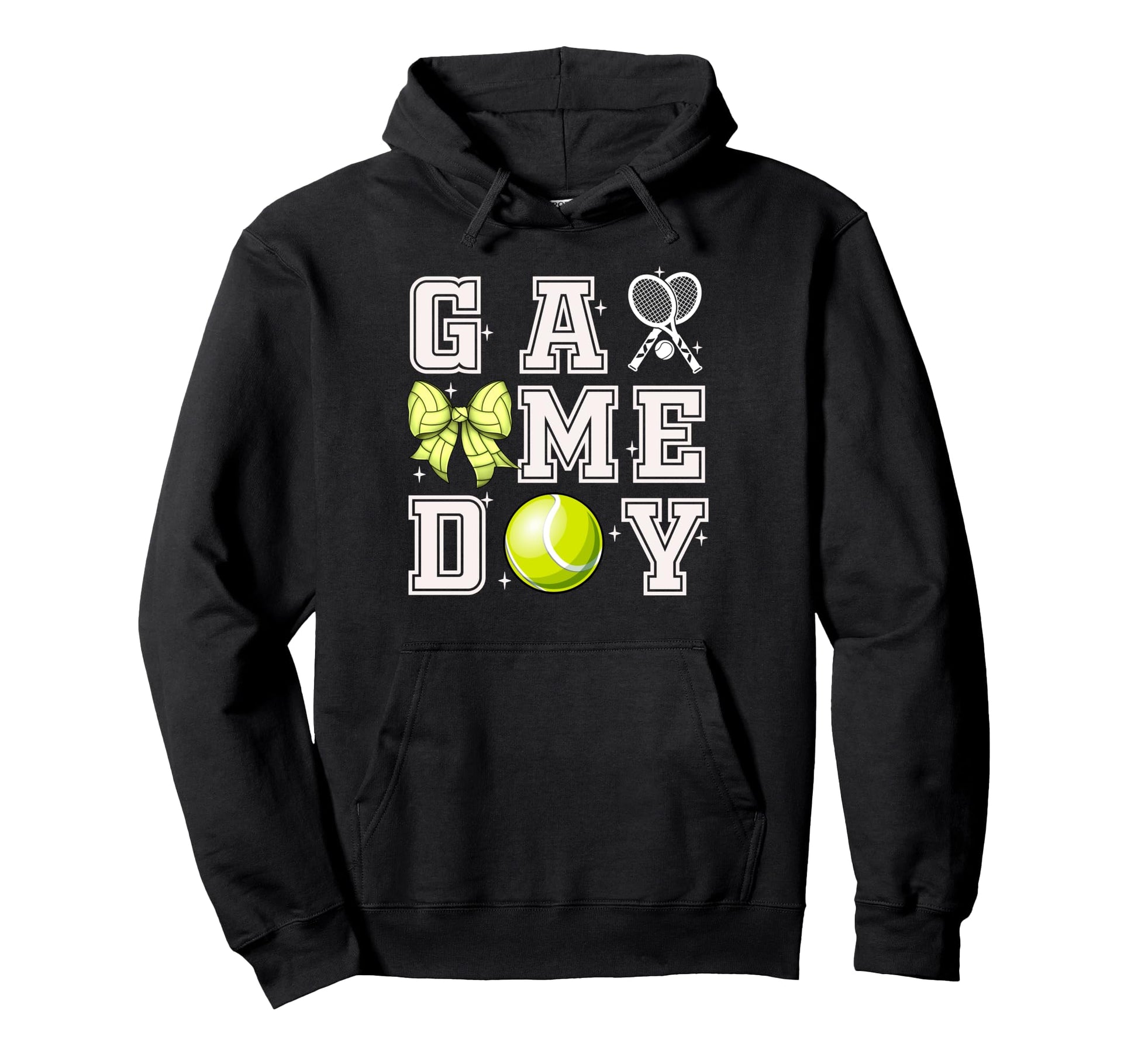 Tennis Coquette Bow Gameday Cheer Mom Hoodie - Custom Art Print Men Women - T-Shirt, Sweatshirt, Hoodie