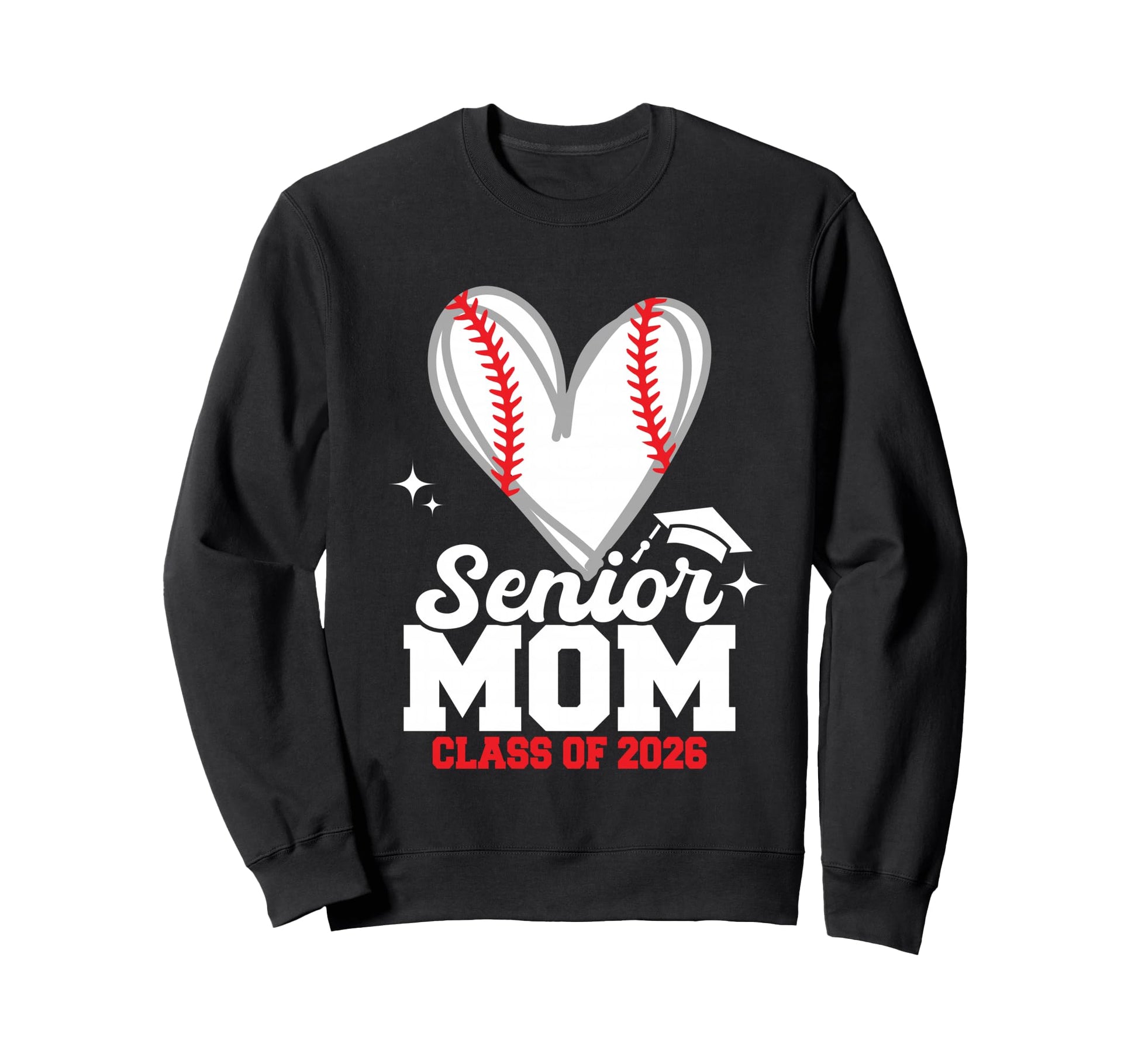 Senior Mom Class 2026 Baseball Sweatshirt - Minimalist Print for Adults - T-Shirt, Sweatshirt, Hoodie
