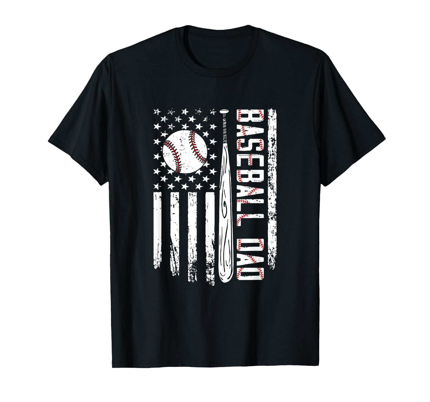 Funny Baseball Dad American Flag T-Shirt - Novelty Apparel for Adults - T-Shirt, Sweatshirt, Hoodie