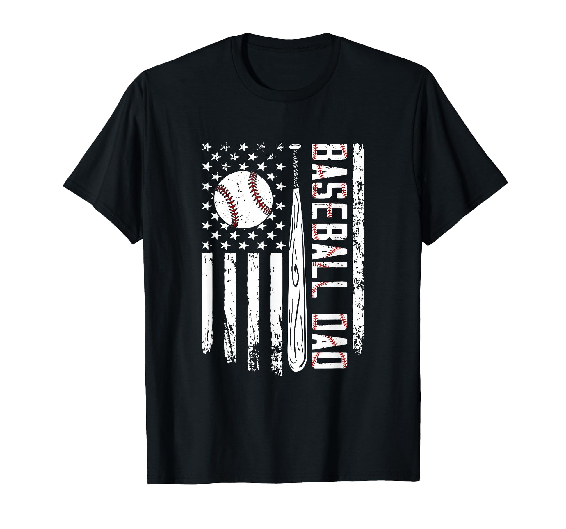 Funny Baseball Dad American Flag T-Shirt - Novelty Apparel for Adults - T-Shirt, Sweatshirt, Hoodie