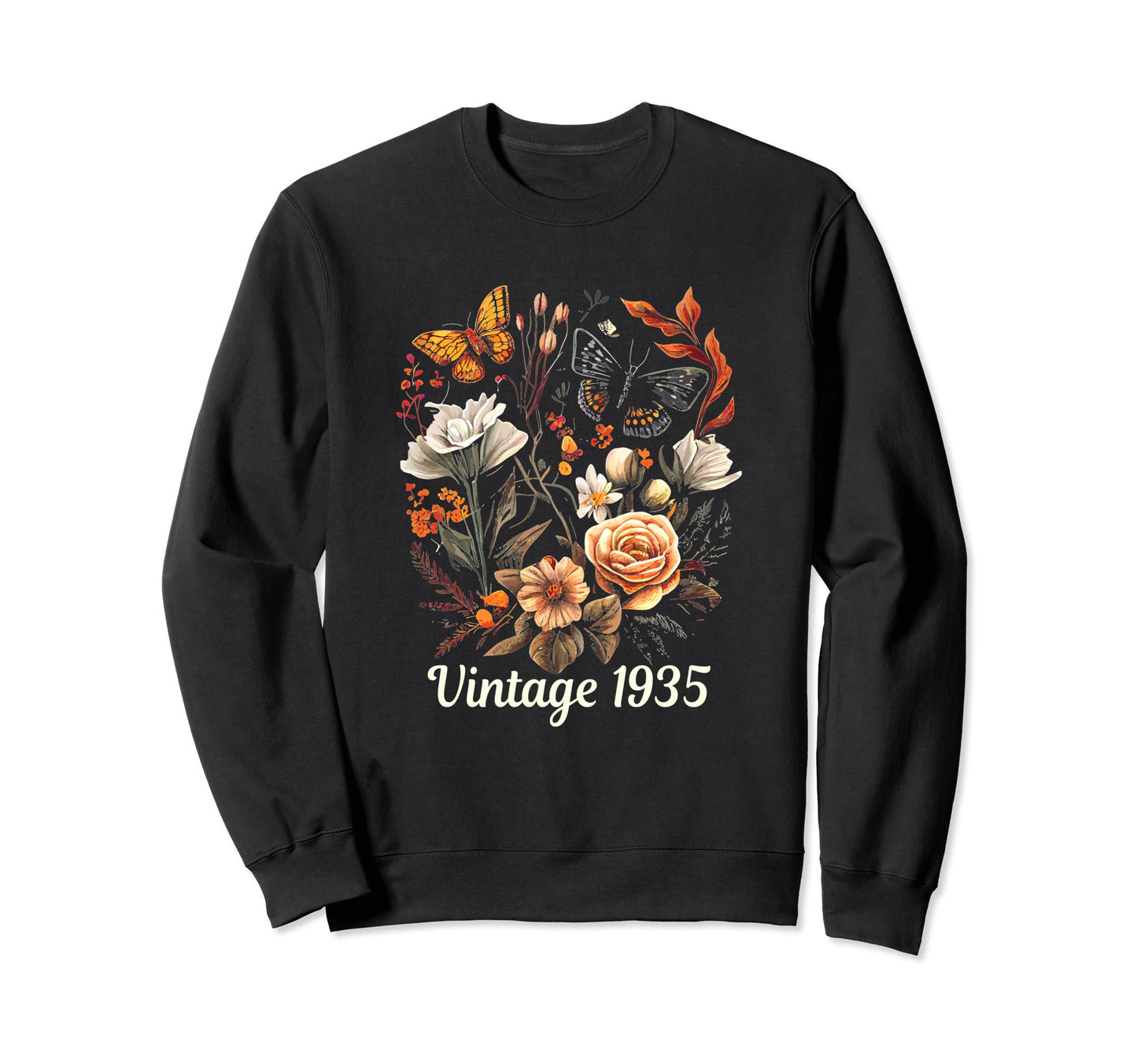 1935 Boho Rose Floral Flower Sweatshirt - Fun Novelty Design Unisex - T-Shirt, Sweatshirt, Hoodie