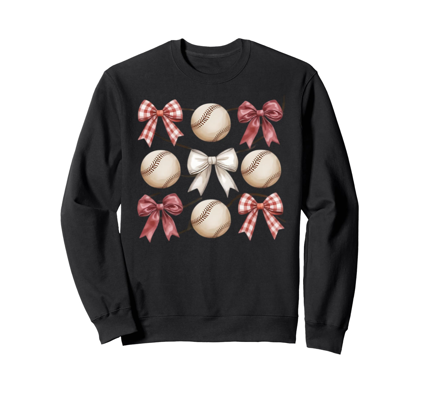 Baseball Coquette Bow Mom Sister Sweatshirt - Novelty Apparel for Adults - T-Shirt, Sweatshirt, Hoodie