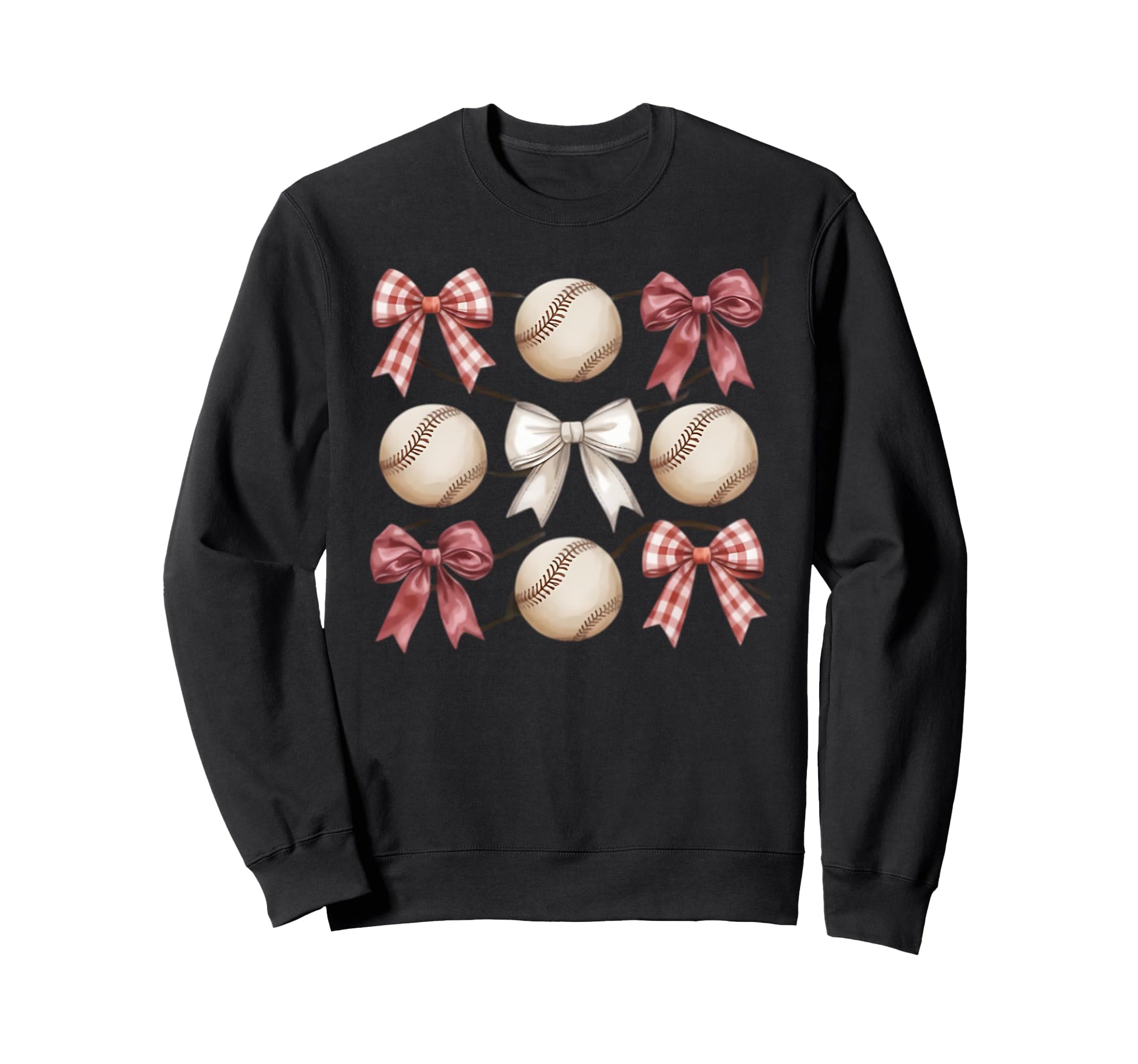 Baseball Coquette Bow Mom Sister Sweatshirt - Novelty Apparel for Adults - T-Shirt, Sweatshirt, Hoodie