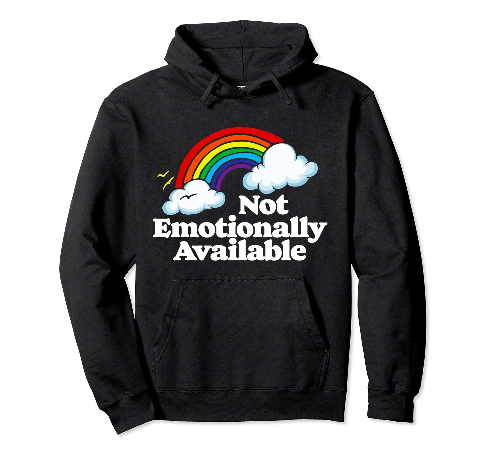 Not Emotionally Available Funny Hoodie - Minimalist Print Men Women - T-Shirt, Sweatshirt, Hoodie
