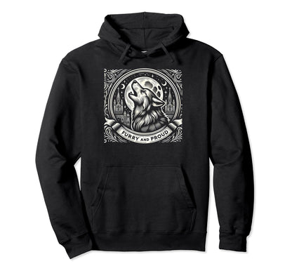 Therian Pride Month Moon Wolf Furry And Hoodie - Graphic Print for Adults - T-Shirt, Sweatshirt, Hoodie