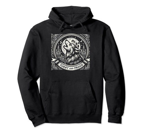 Therian Pride Month Moon Wolf Furry And Hoodie - Graphic Print for Adults - T-Shirt, Sweatshirt, Hoodie