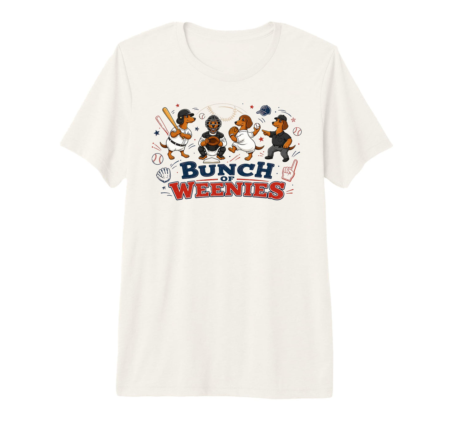 Funny Weenies Dachshunds Baseball T-Shirt - Aesthetic Graphic for Adults - T-Shirt, Sweatshirt, Hoodie