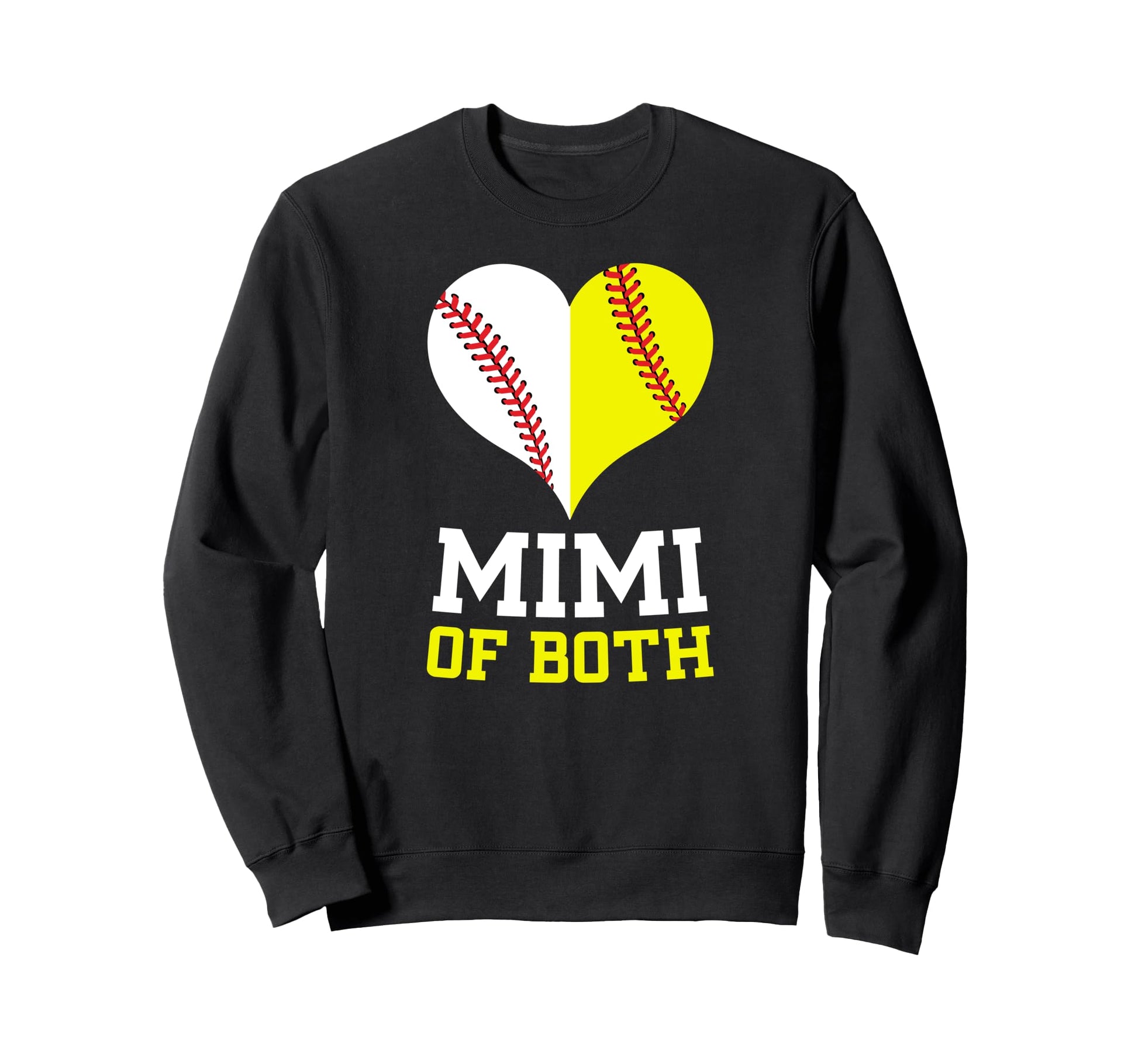 Mimi Both Heart Softball Baseball Sweatshirt - Aesthetic Graphic Men Women - T-Shirt, Sweatshirt, Hoodie