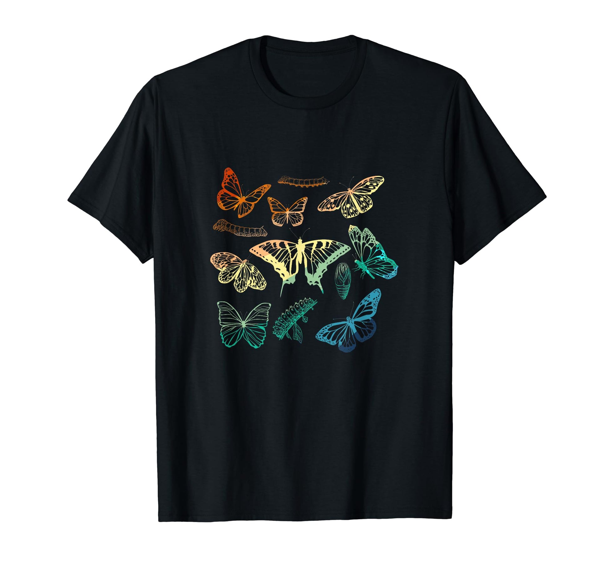 Colorful Milkweed Butterfly Lover T-Shirt - Aesthetic Graphic Men Women - T-Shirt, Sweatshirt, Hoodie