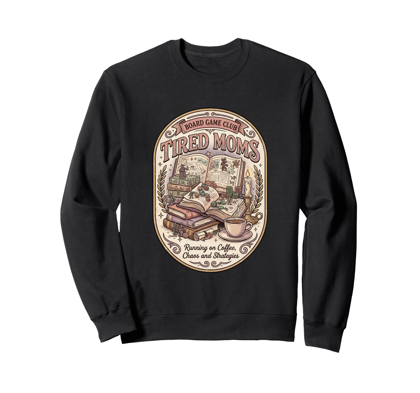 Tired Moms Board Game Club Running Sweatshirt - Custom Art Print Unisex - T-Shirt, Sweatshirt, Hoodie