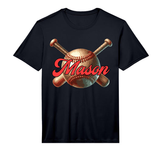 Mason Baseball Custom Name T-Shirt - Streetwear Style for Adults - T-Shirt, Sweatshirt, Hoodie