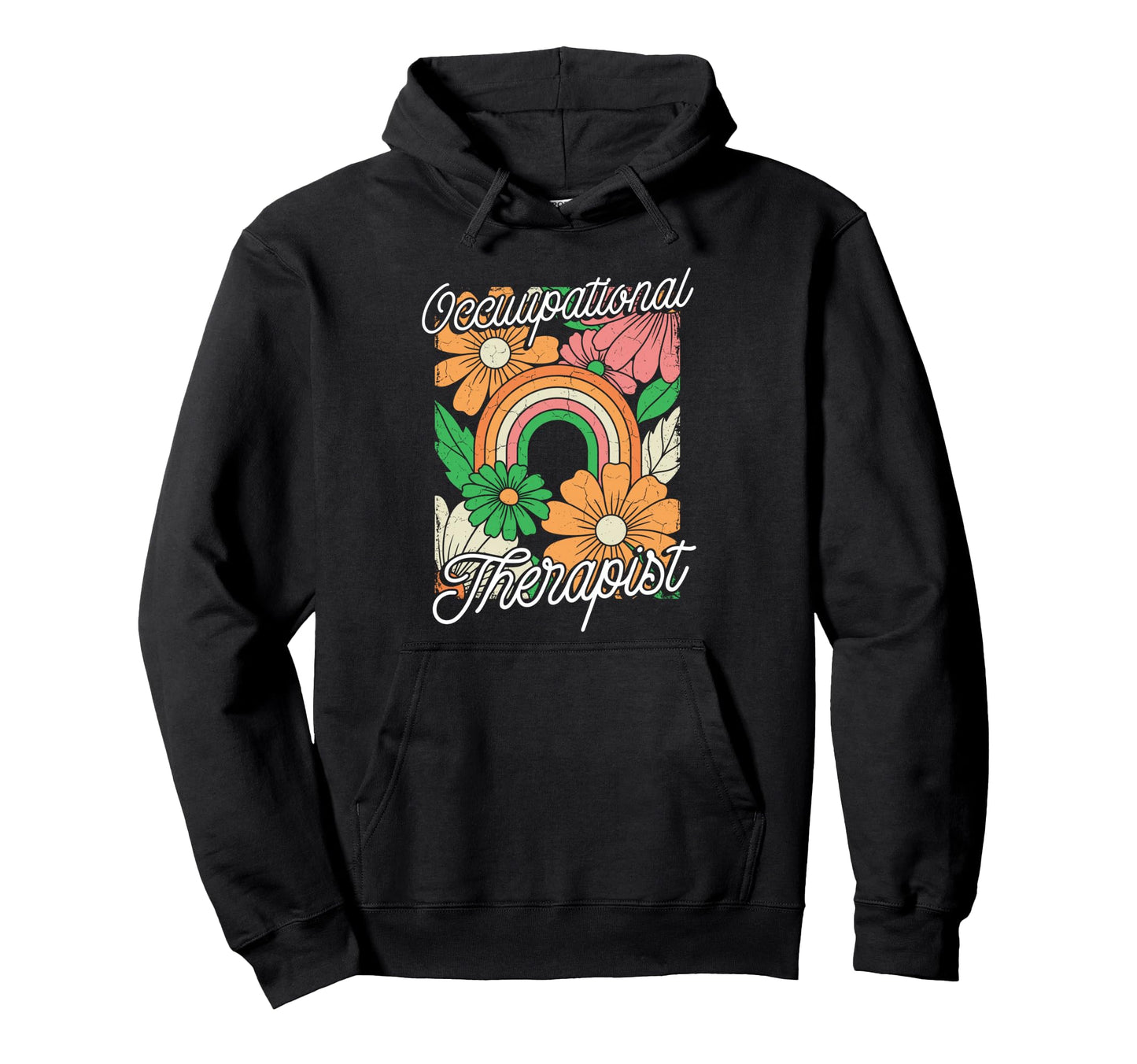 Occupational Therapist Rainbow Floral Hoodie - Novelty Apparel Men Women - T-Shirt, Sweatshirt, Hoodie