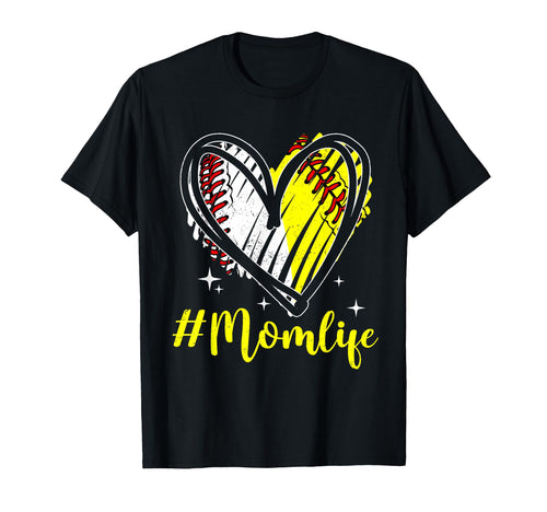 Mom Life Baseball Softball Mom Mothers Day T-Shirt - Trendy Graphic Unisex - T-Shirt, Sweatshirt, Hoodie