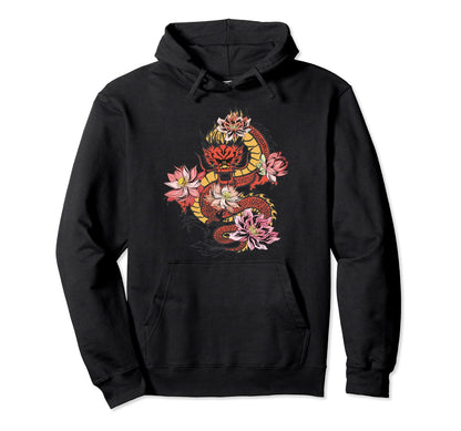 Chinese Dragon Dragon Grunge Hoodie - Casual Everyday Wear Men Women - T-Shirt, Sweatshirt, Hoodie