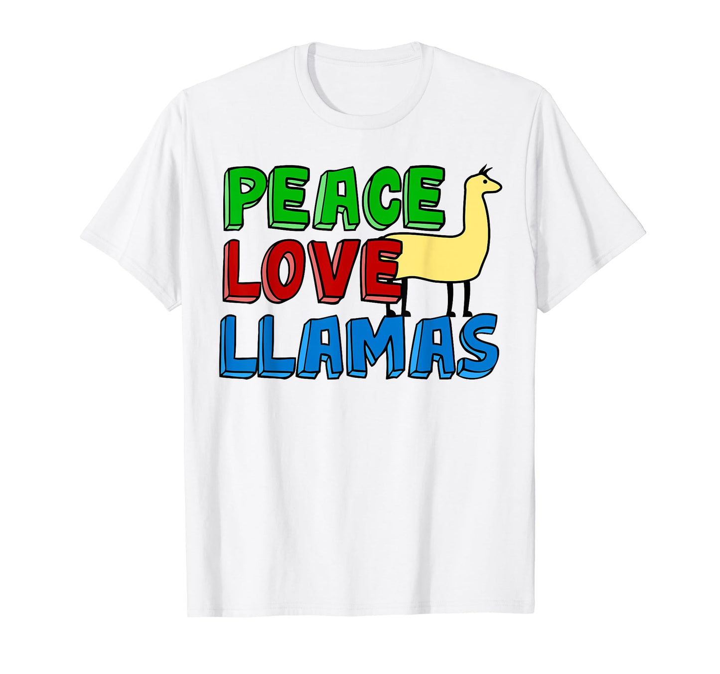 Peace Love Llamas T-Shirt - Novelty Apparel Unisex - T-Shirt, Sweatshirt, Hoodie