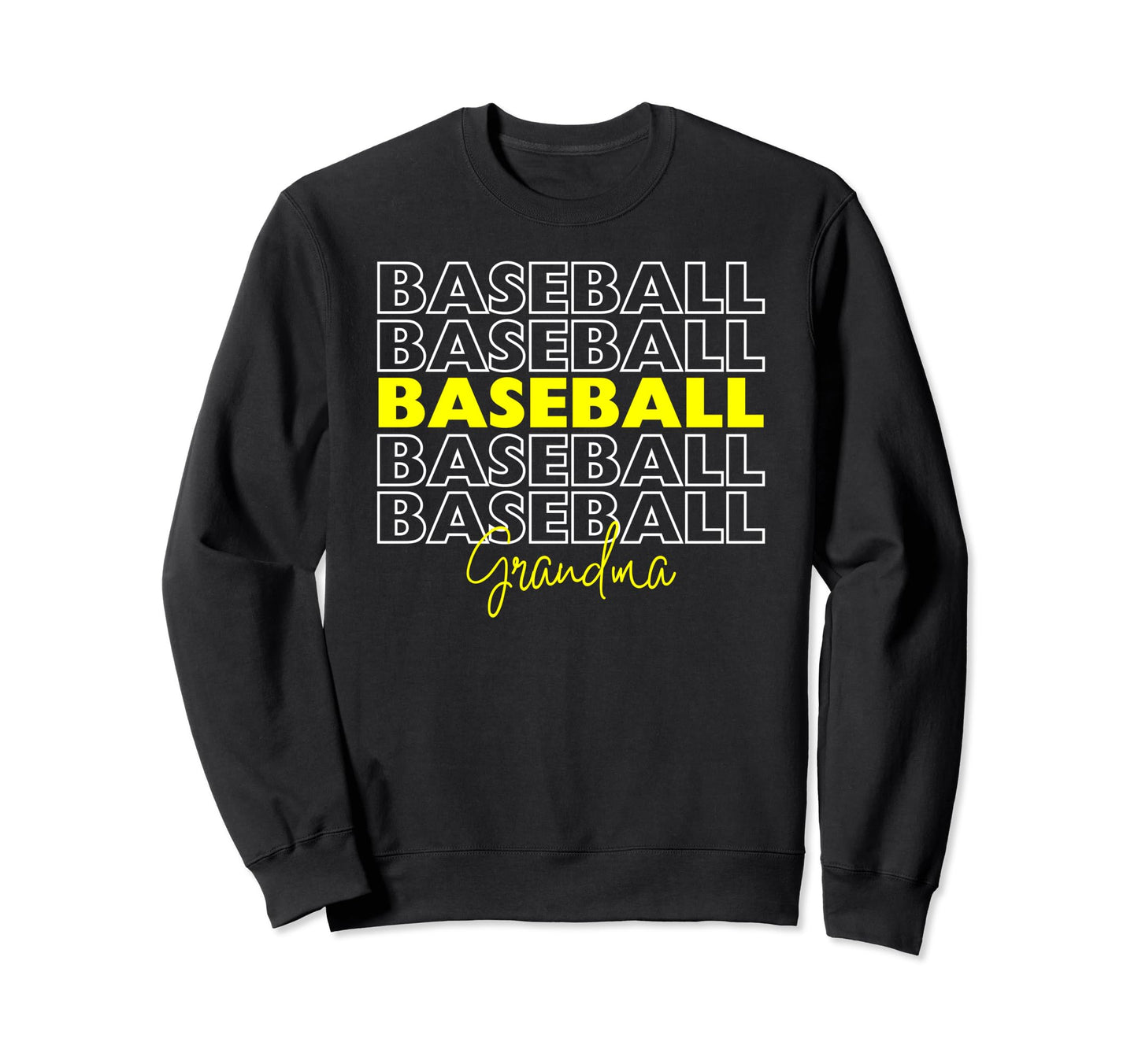 Baseball Grandma Yellow Baseball Sweatshirt - Novelty Apparel Unisex - T-Shirt, Sweatshirt, Hoodie