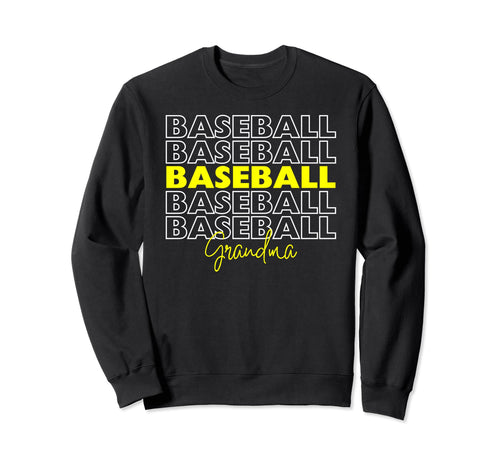 Baseball Grandma Yellow Baseball Sweatshirt - Novelty Apparel Unisex - T-Shirt, Sweatshirt, Hoodie