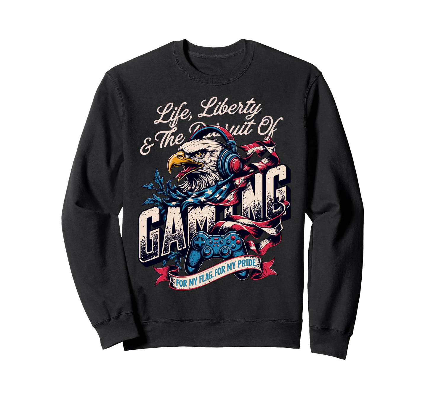 Patriotic Usa Gamer Proud Video Sweatshirt - Novelty Apparel Men Women - T-Shirt, Sweatshirt, Hoodie