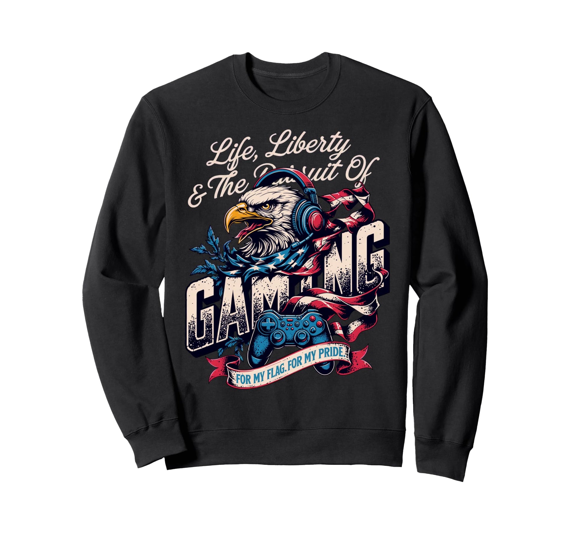 Patriotic Usa Gamer Proud Video Sweatshirt - Novelty Apparel Men Women - T-Shirt, Sweatshirt, Hoodie