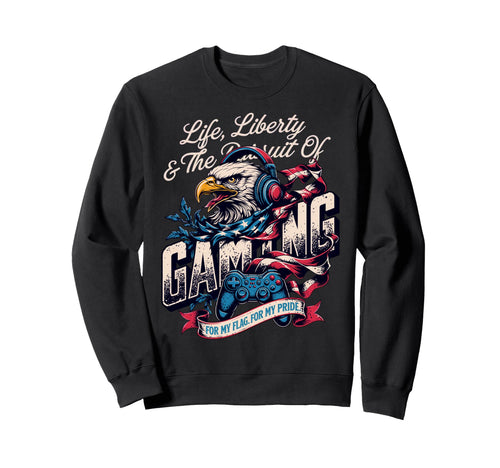 Patriotic Usa Gamer Proud Video Sweatshirt - Novelty Apparel Men Women - T-Shirt, Sweatshirt, Hoodie