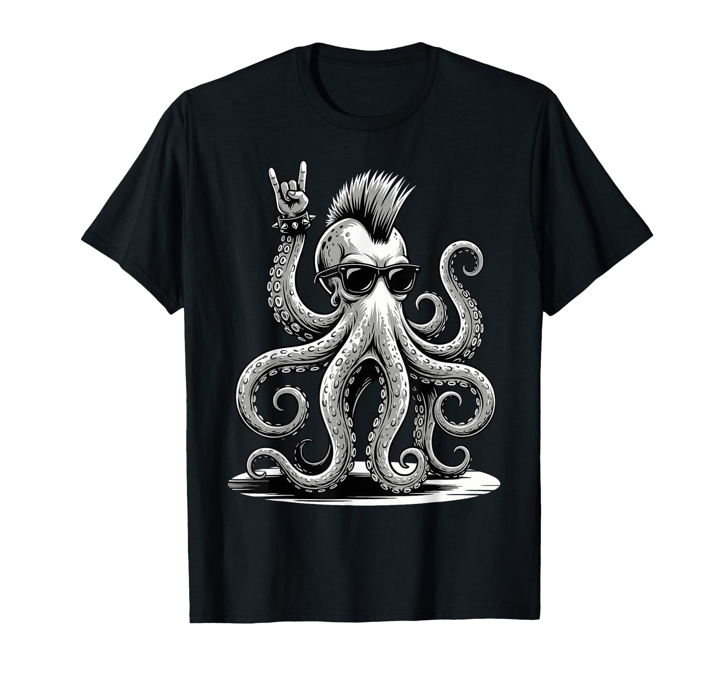 Funny Octopus Loving Rock And Roll Heavy T-Shirt - Graphic Print Men Women - T-Shirt, Sweatshirt, Hoodie