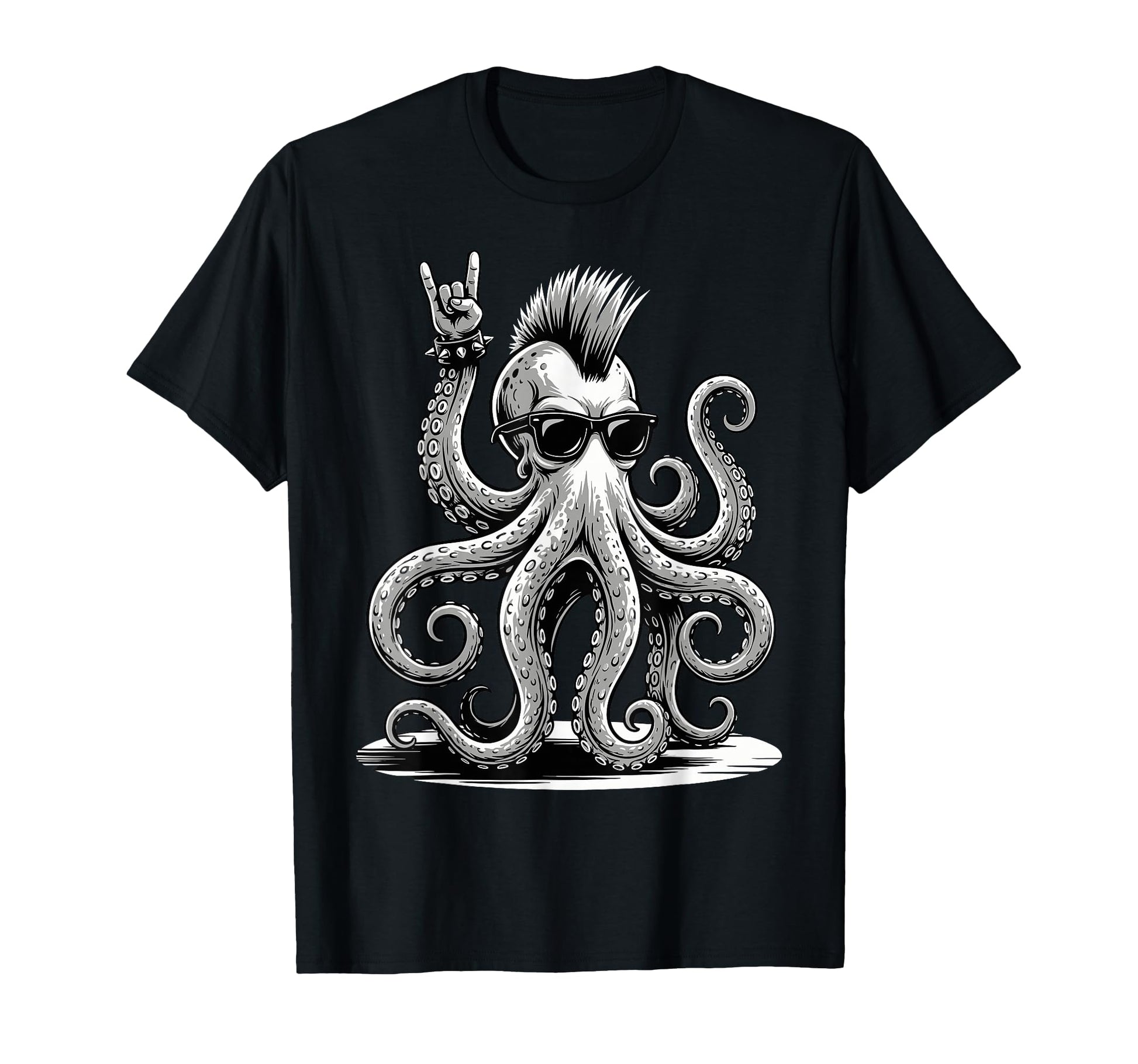 Funny Octopus Loving Rock And Roll Heavy T-Shirt - Graphic Print Men Women - T-Shirt, Sweatshirt, Hoodie