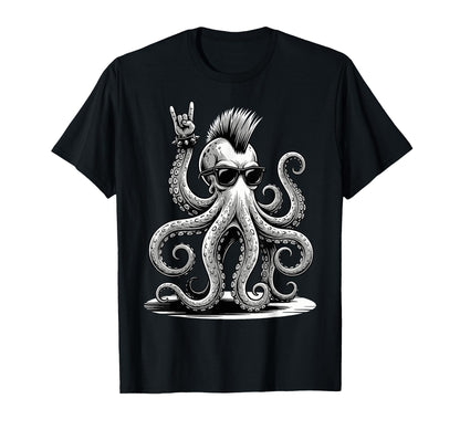 Funny Octopus Loving Rock And Roll Heavy T-Shirt - Graphic Print Men Women - T-Shirt, Sweatshirt, Hoodie