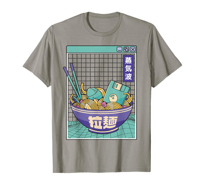Ramen Noodles Bowl Kawaii Weirdcore T-Shirt - Custom Art Print Men Women - T-Shirt, Sweatshirt, Hoodie