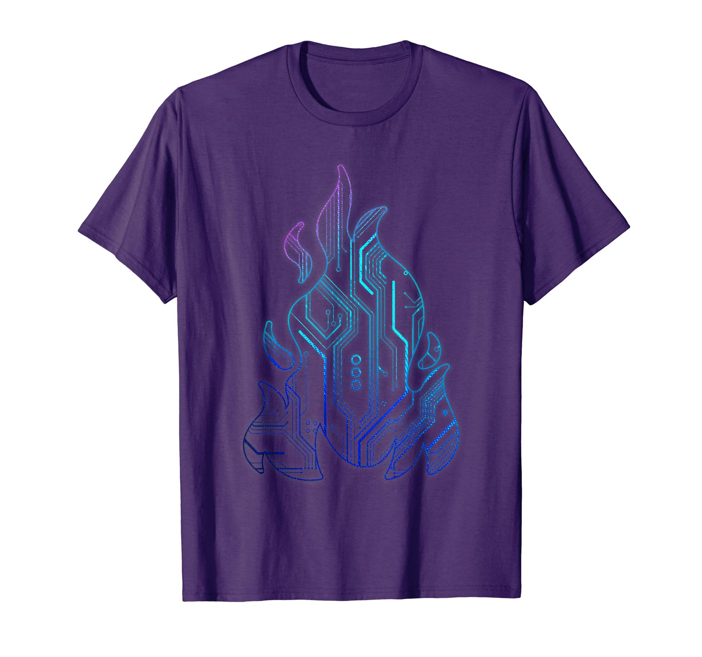 Cyber Aesthetic Flame Futurism T-Shirt - Graphic Print for Adults - T-Shirt, Sweatshirt, Hoodie