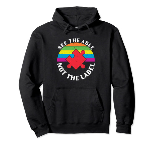 Colorful Puzzle Pieces Autism Hoodie - Minimalist Print for Adults - T-Shirt, Sweatshirt, Hoodie