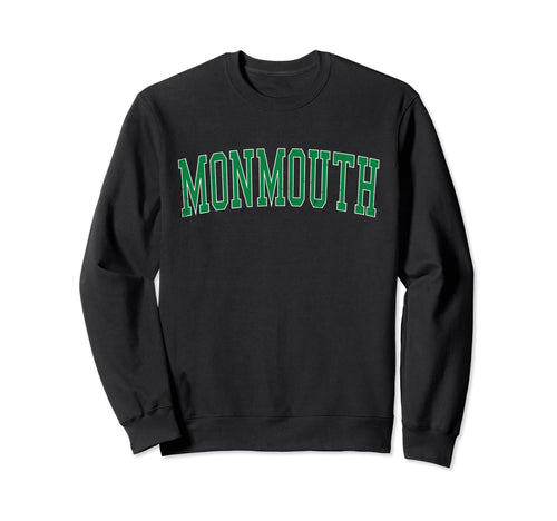 Monmouth Or Distressed Green Varsity Sweatshirt - Novelty Apparel Men Women - T-Shirt, Sweatshirt, Hoodie