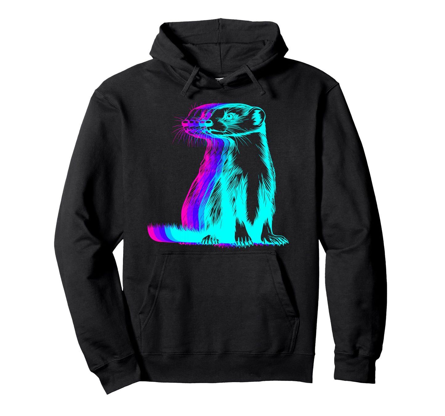 Ferret Pet Vaporwave Hoodie - Trendy Graphic for Adults - T-Shirt, Sweatshirt, Hoodie