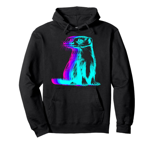 Ferret Pet Vaporwave Hoodie - Trendy Graphic for Adults - T-Shirt, Sweatshirt, Hoodie