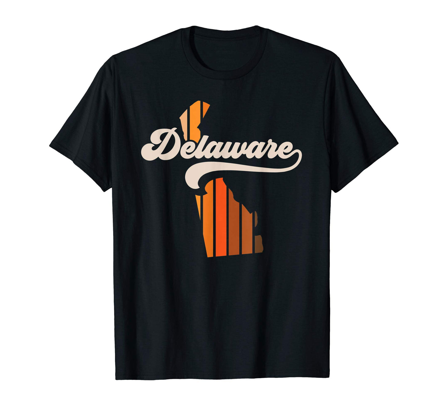 Delaware 70S Stripe State Silhouette T-Shirt - Trendy Graphic Unisex - T-Shirt, Sweatshirt, Hoodie