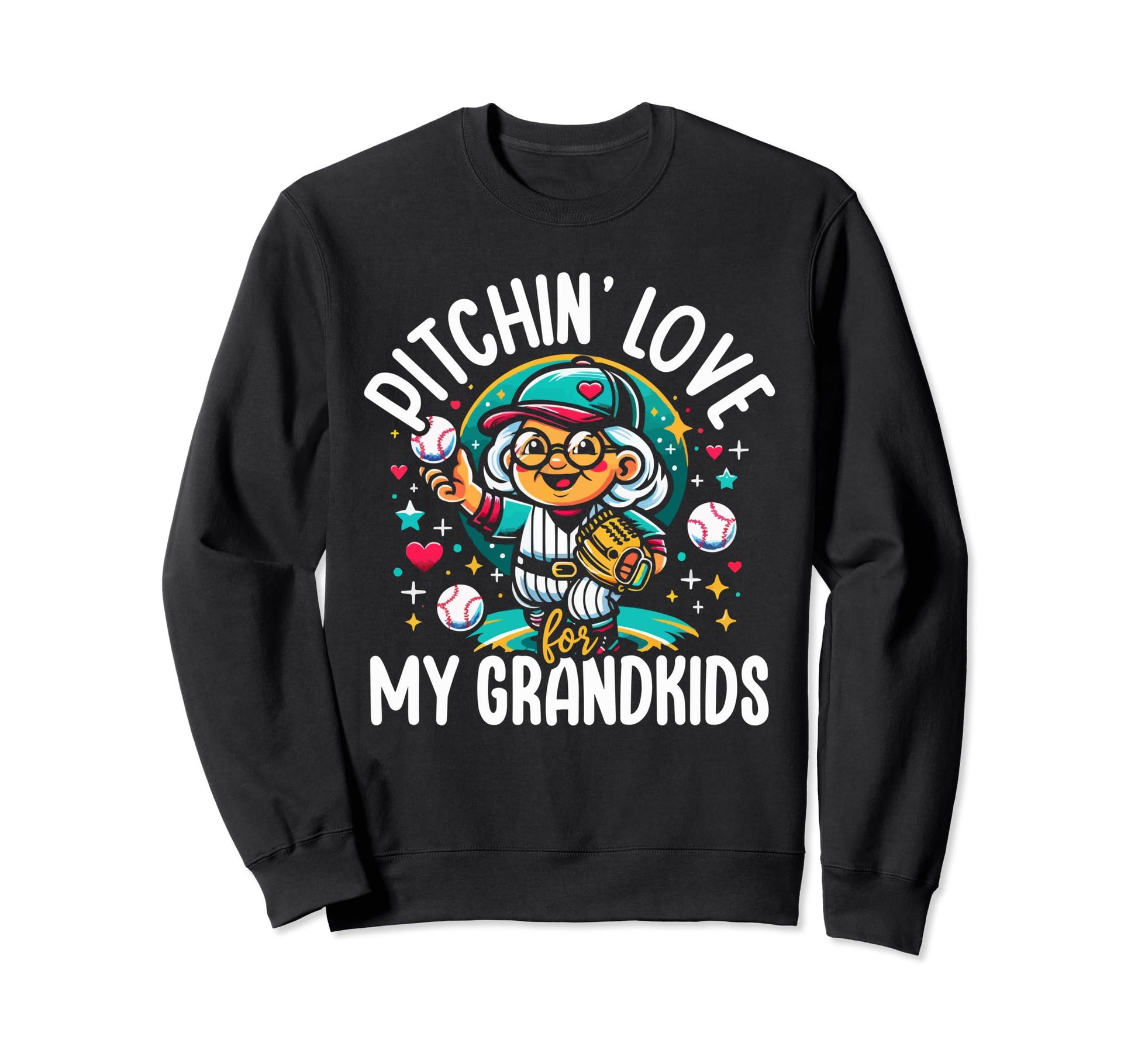 Baseball Grandma Grandmother Sweatshirt - Aesthetic Graphic for Adults - T-Shirt, Sweatshirt, Hoodie