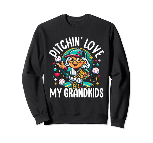 Baseball Grandma Grandmother Sweatshirt - Aesthetic Graphic for Adults - T-Shirt, Sweatshirt, Hoodie