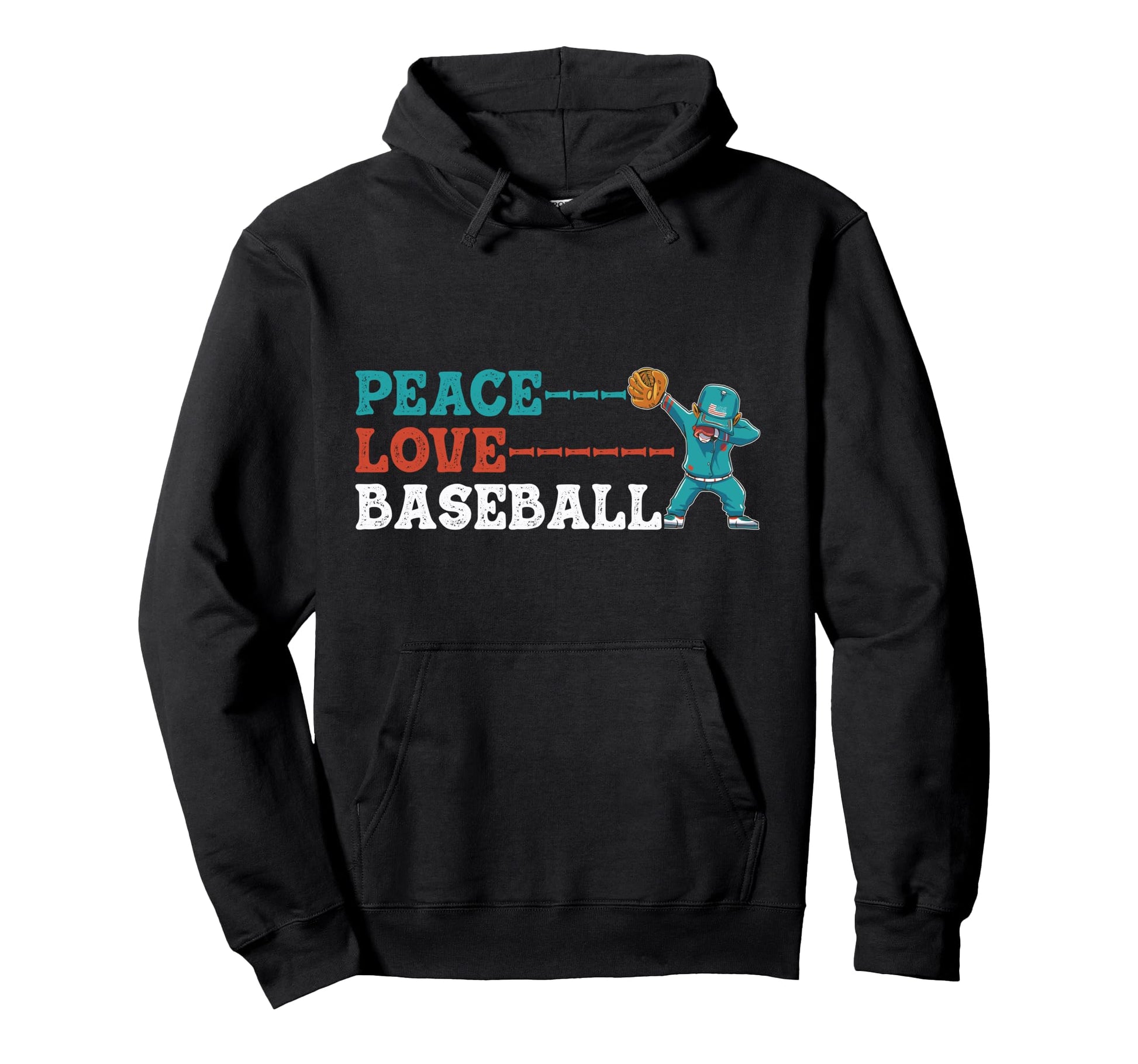 Peace Love Baseball Hoodie - Custom Art Print Unisex - T-Shirt, Sweatshirt, Hoodie