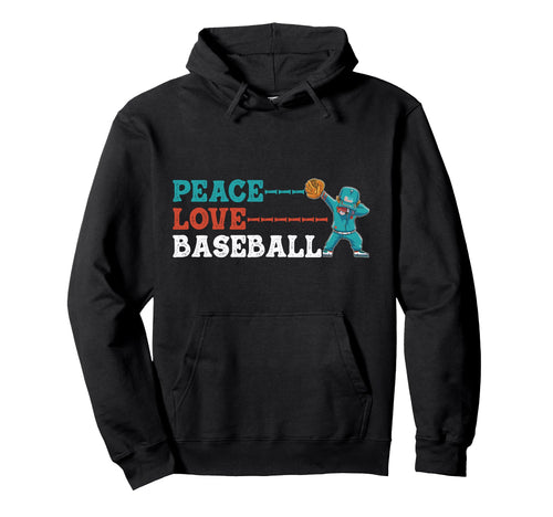 Peace Love Baseball Hoodie - Custom Art Print Unisex - T-Shirt, Sweatshirt, Hoodie