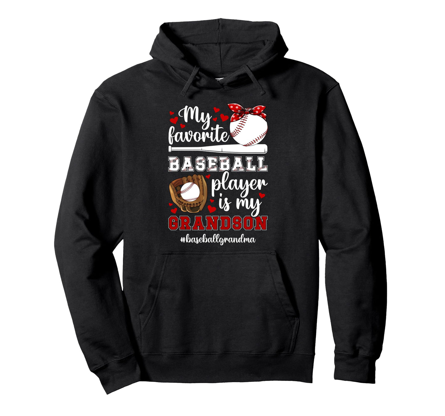 Baseball Grandma Proud Baseball Player Hoodie - Novelty Apparel Men Women - T-Shirt, Sweatshirt, Hoodie