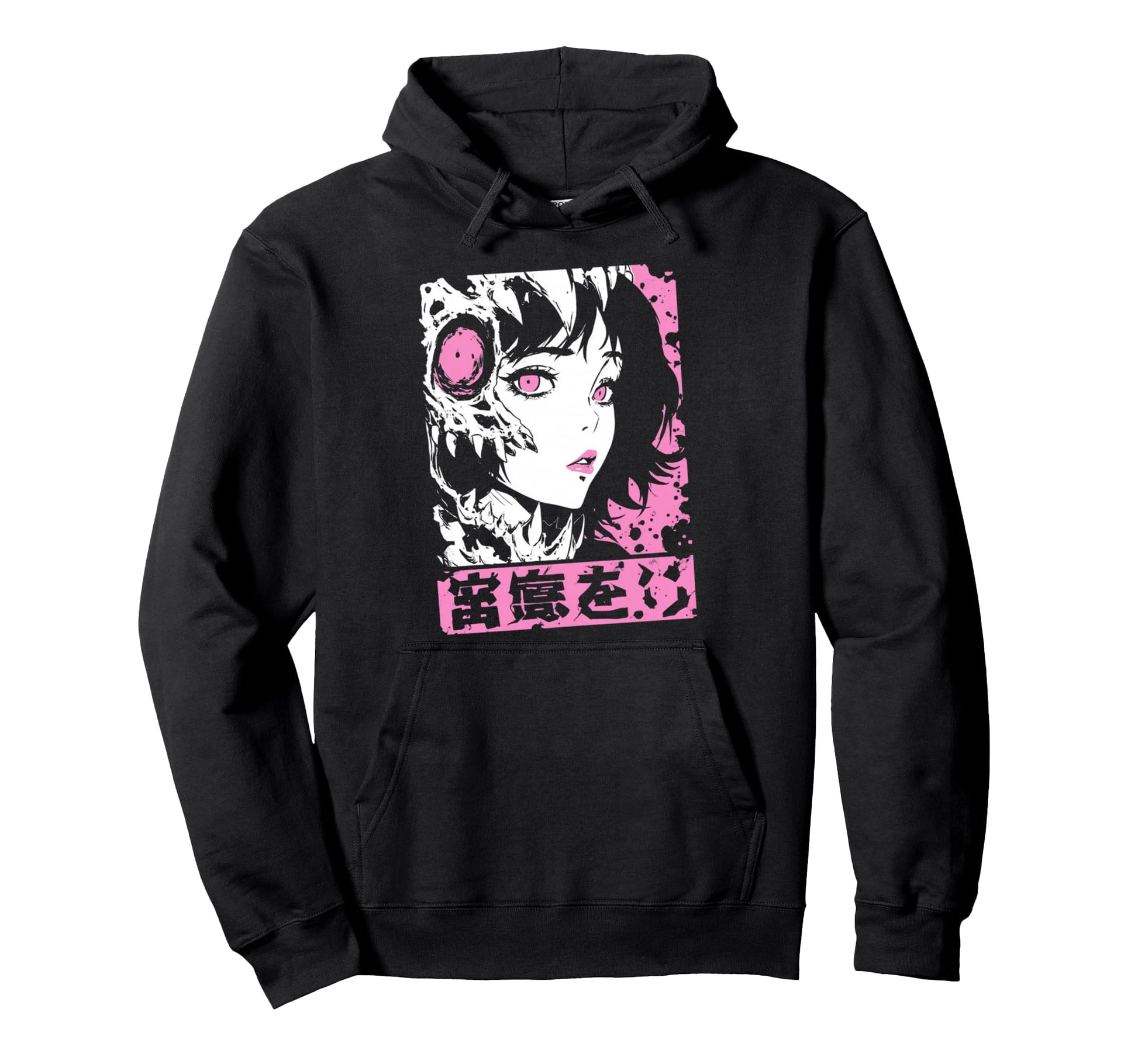 Goth Grunge Demon Anime Waifu Horror Hoodie - Streetwear Style for Adults - T-Shirt, Sweatshirt, Hoodie