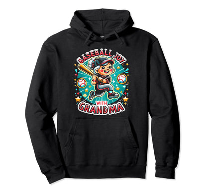 Baseball Grandma Grandmother Granny Hoodie - Fun Novelty Design for Adults - T-Shirt, Sweatshirt, Hoodie