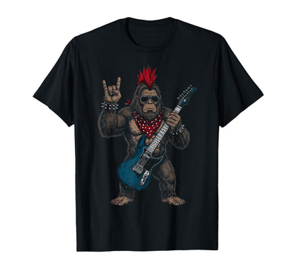 Funny Bigfoot Playing Guitar Usa T-Shirt - Streetwear Style Unisex - T-Shirt, Sweatshirt, Hoodie