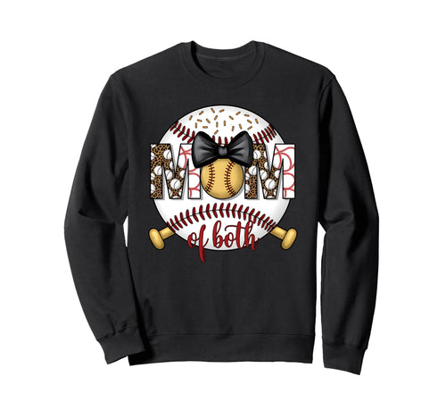 Mom Both Leopard Game Day Baseball Sweatshirt - Graphic Print for Adults - T-Shirt, Sweatshirt, Hoodie