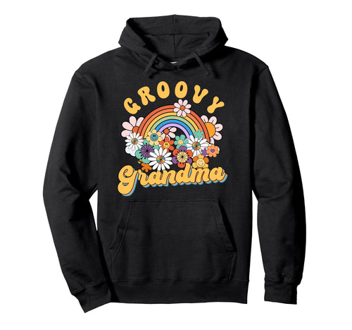 Groovy Grandma Rainbow Colorful Hoodie - Fun Novelty Design for Adults - T-Shirt, Sweatshirt, Hoodie