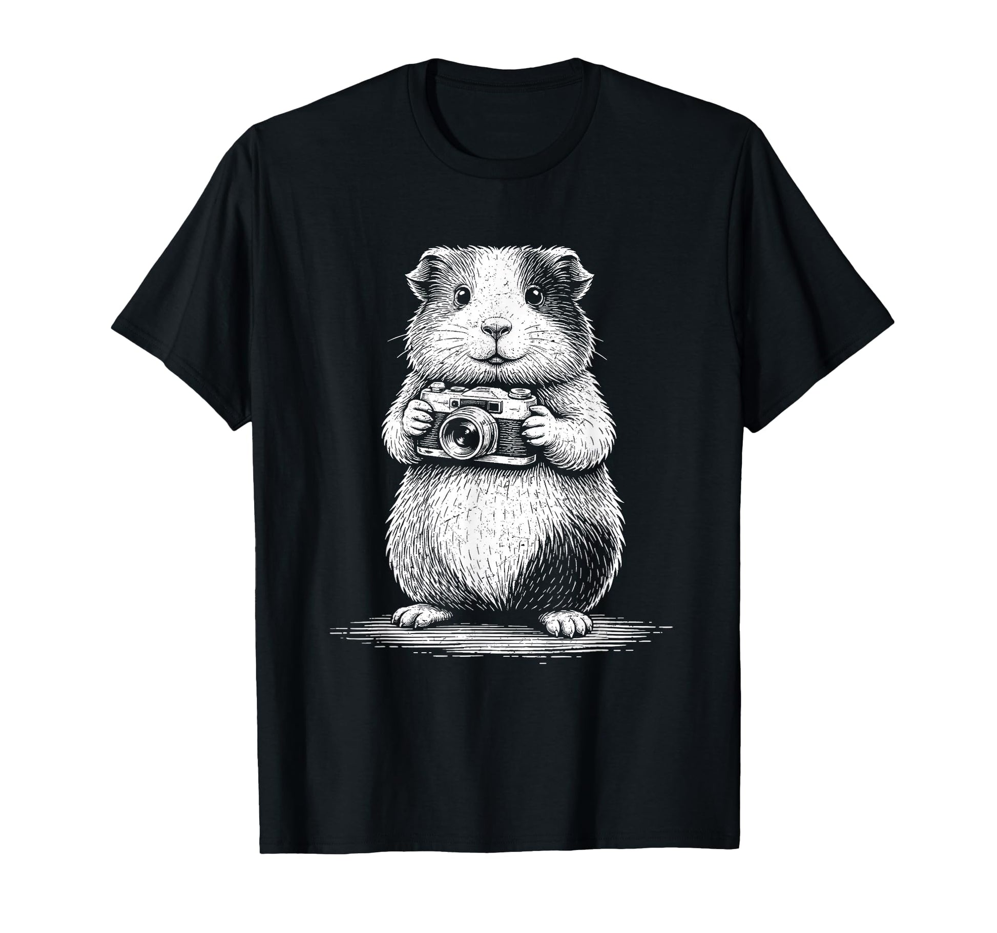 Guinea Pig Photographer Camera T-Shirt - Graphic Print for Adults - T-Shirt, Sweatshirt, Hoodie